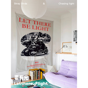 户外挂布ins机车墙面装 原创客厅装 宿舍 卧室床头 饰布艺背景布 饰