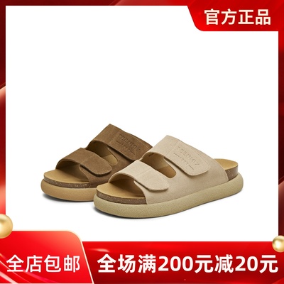 天美意25夏一字拖厚底拖鞋女外穿休闲凉鞋复古勃肯鞋BK991BT5