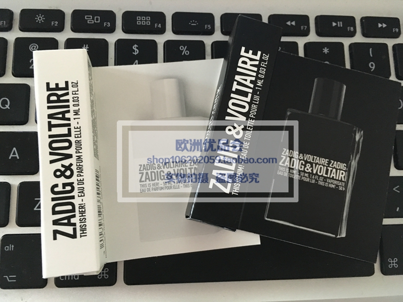 专柜zadig voltaire this is her/him恋人男士女士试管香水小样