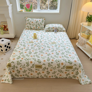 牛奶绒田园风小碎花大号2米乘2米2大床床单单件大尺寸250cmx270cm
