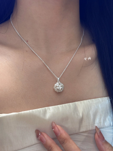 兮语「绣球花」足银999.9银项链女时尚 国风礼物 民族风纯银新中式