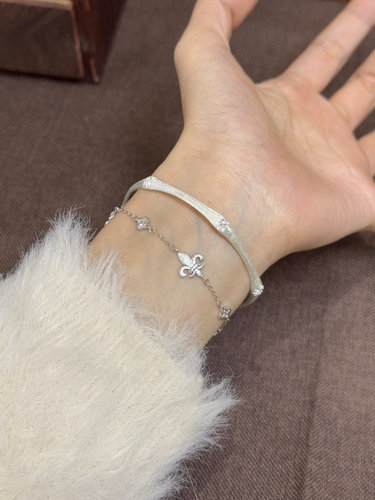 兮语「雅竹」足银9999手镯女新中式古法描金竹节拉丝手镯实心新款