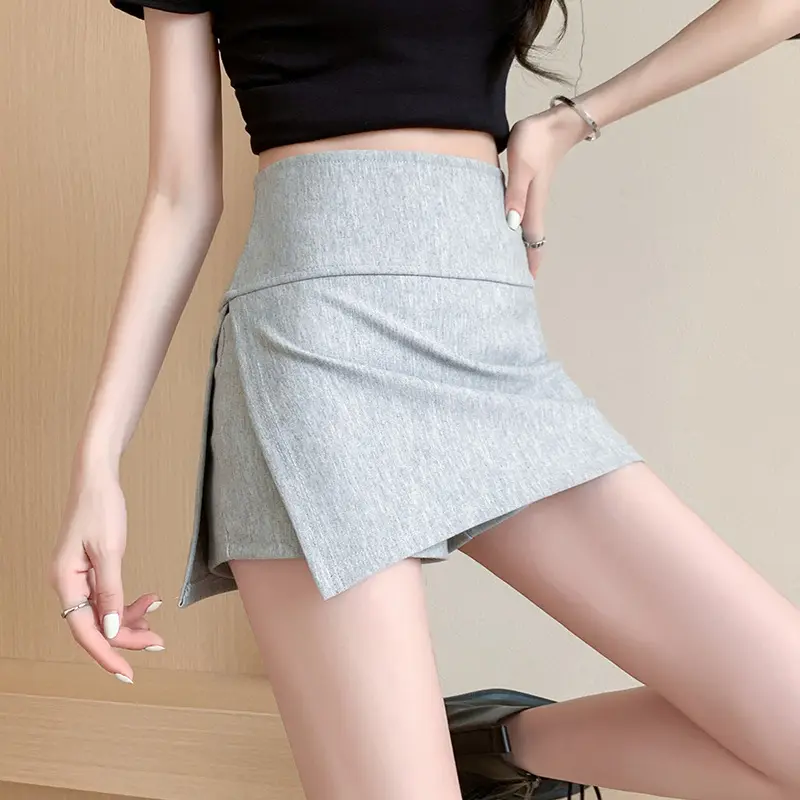 灰色短款半身卫裙短裙女2025新款夏季a字运动裙裤包臀裙子卫衣裙