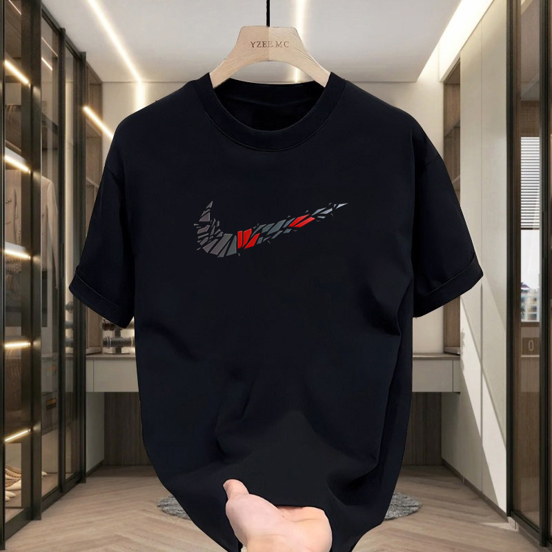 奥特莱斯夏季潮牌新款纯棉短袖T恤男女宽松休闲运动半袖圆领上衣