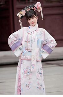 清汉女装清朝满族服装少女款甜美风格格服汉服套装女马甲氅衣旗装