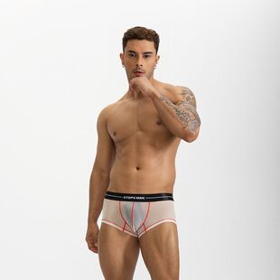 透视冰丝薄款 衩四角内裤 平角裤 青年短裤 透气性感男士 GTOPX夏季