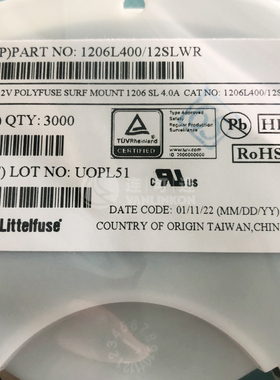 1206L400/12SLWR Littelfuse 电路保护 现货供应