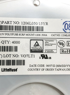 1206L050/15YR  电路保护  Littelfuse  现货库存
