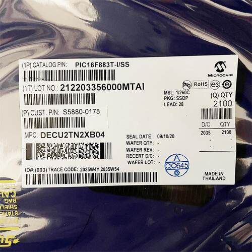 PIC16F883T-I/SS MICROCHIP 集成电路（IC） 现货供应