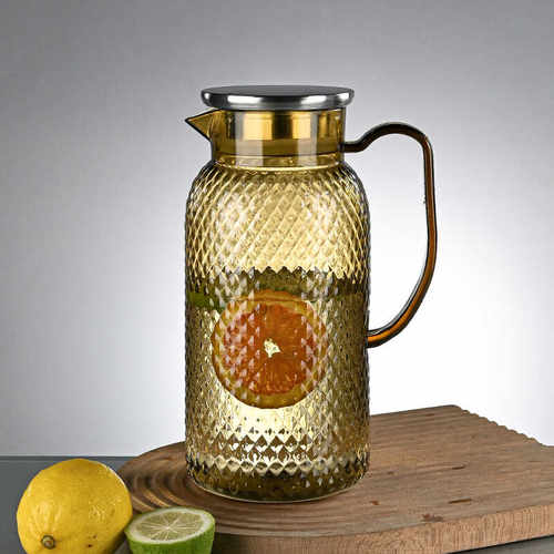 亚克力扎壶塑料果汁壶餐厅酒吧商用扎壶PC防摔耐热透明彩色冷水壶