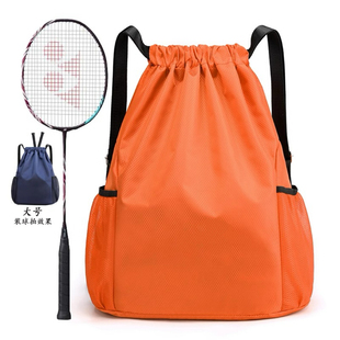 羽毛球包男款2024运动大容量防水网球羽毛球拍袋套抽绳双肩背包女