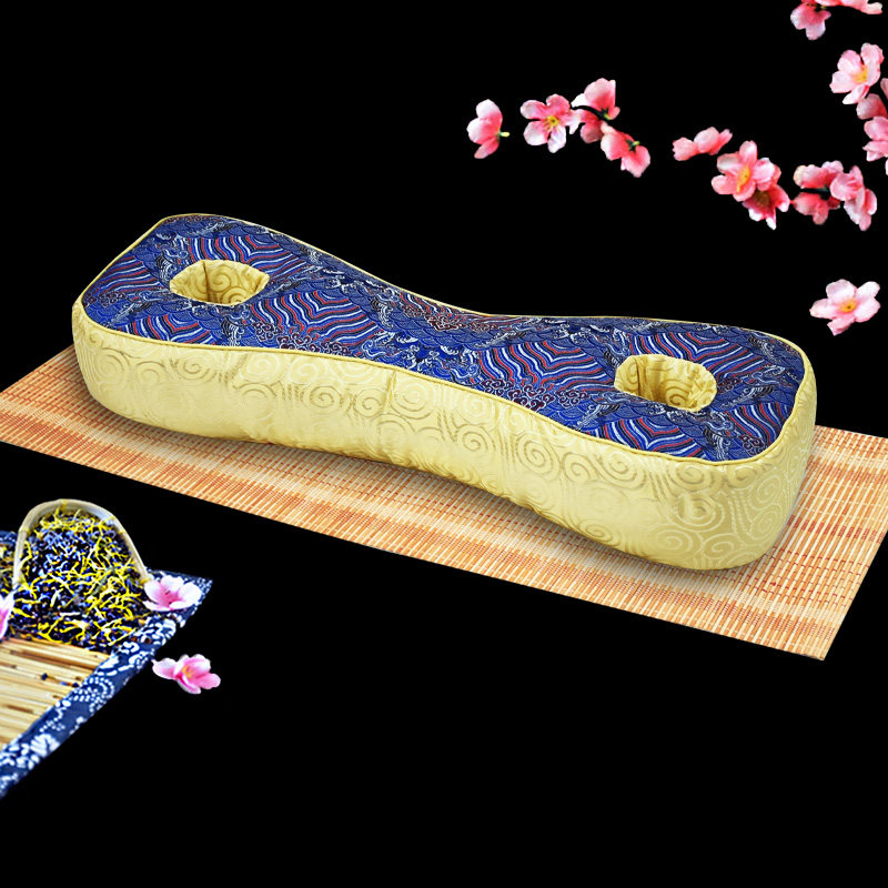 两孔玲珑护耳枕母亲节礼物助眠菊花决明子花草护颈不压耳朵枕头