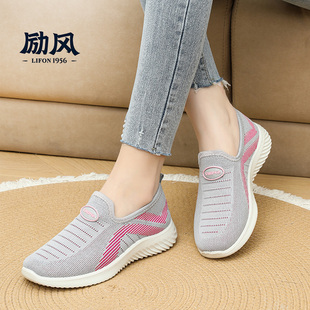 軟底一腳蹬舒適休閑鞋 老北京布鞋 新款 網(wǎng)面透氣媽媽鞋 女2025年夏季