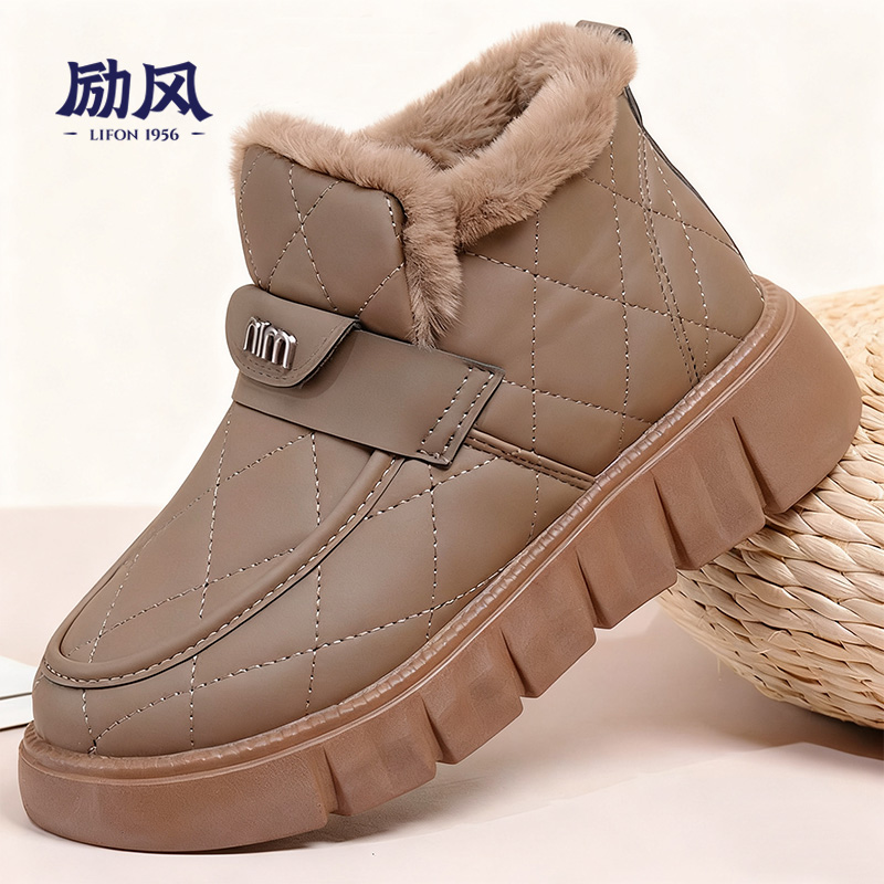 冬季新款老北京布鞋女厚底雪地靴