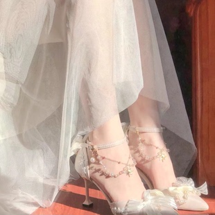 一只冲天兔晨曦之歌原创花嫁手工lolita鞋 子优雅高