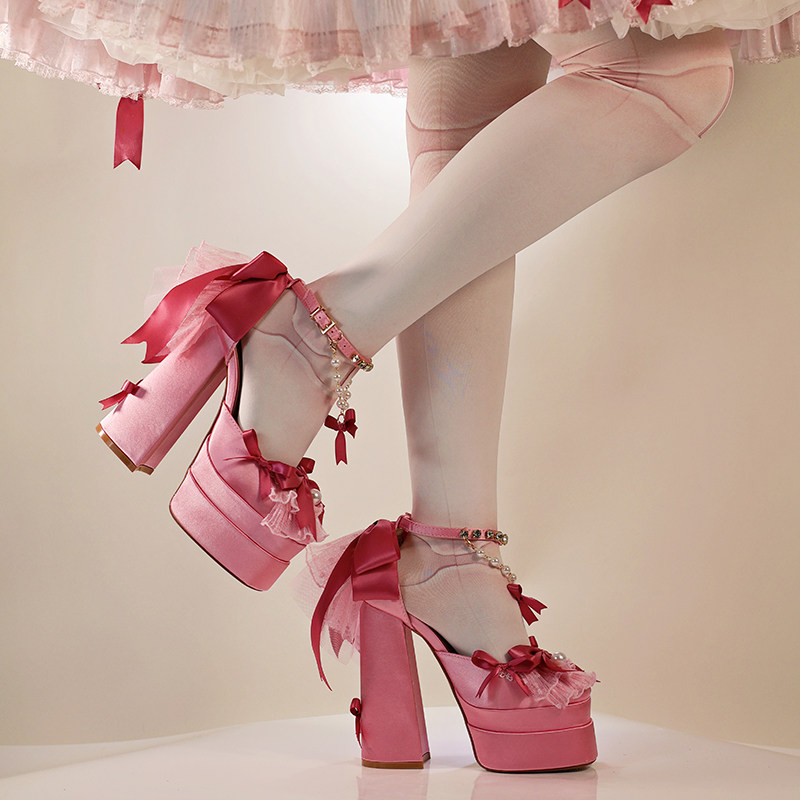 蝴蝶结梦境一只冲天兔Lolita原创y2k亚比哥特厚底恨,模玩/动漫/周边/娃圈三坑/桌游,lolita洛丽塔鞋类,淘宝优惠券,粉丝福利购,淘宝优惠卷