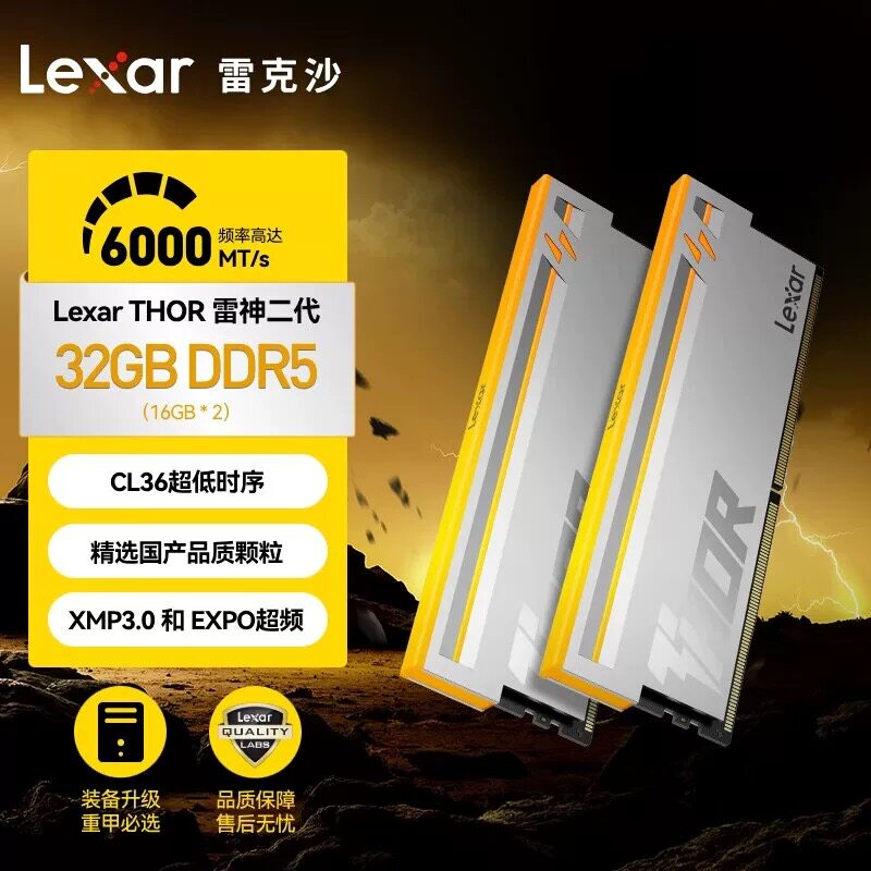雷克沙内存条ddr5 16g×2 6000C36 32g套条雷神之刃RGB灯条台式机