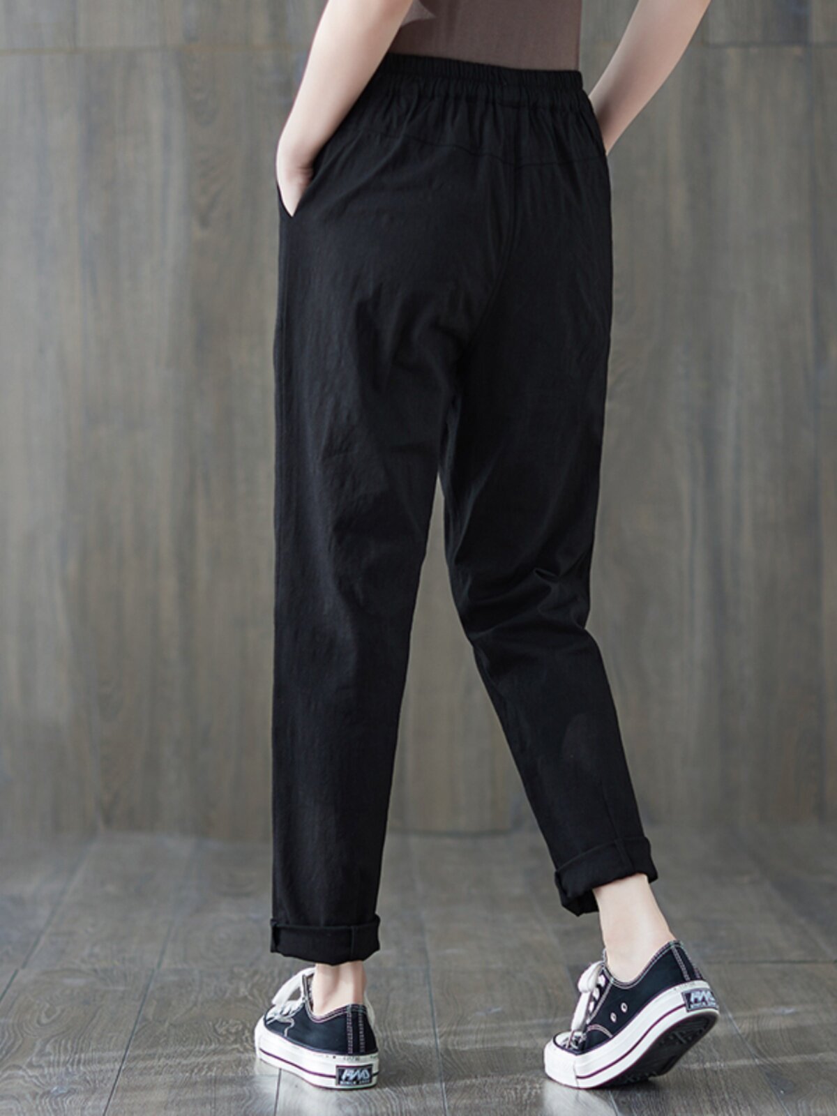PLUS SIZE WOMENS PANTS 200 POUNDS RADISH PANTS 2024 SPRING AND SUMMER NEW COTTON AND LINEN TROUSERS LOOSE CASUAL FAT MM HAREM PANTS