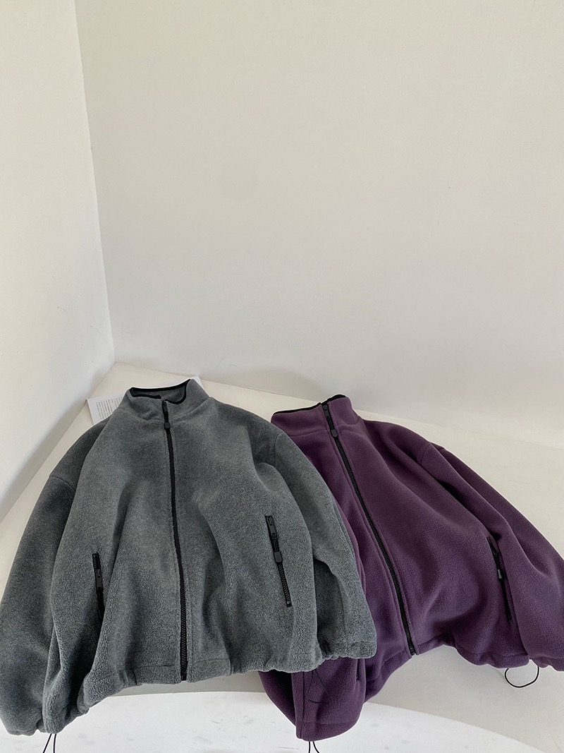 Damao studio韩系复古百搭宽松立领拉链卫衣外套女秋冬加绒加厚女