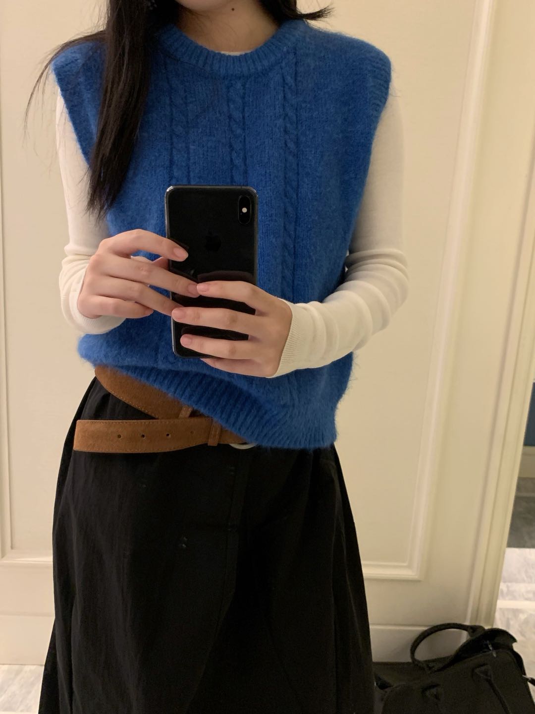 DAMAO STUDIO韩系复古麻花圆领毛衣背心马甲女百搭叠穿针织上衣