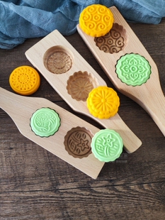 促销清明果艾草青团冰皮月饼南瓜饼绿豆糕点心面食实木制烘培模具