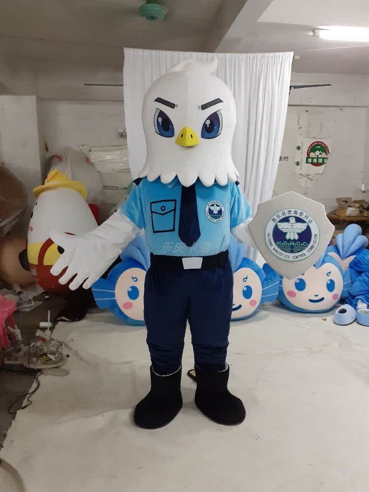 老鹰警长卡通服装人偶道具来图定制鸟类老鹰形象行走公仔吉祥物