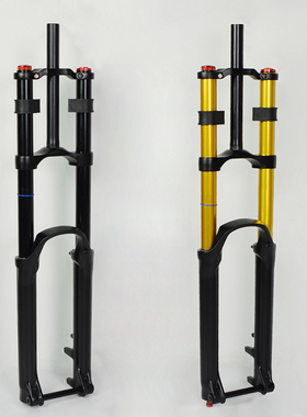 DH速降软尾山地自行车气压前叉110x15桶轴双肩阻尼锁死160mm行程