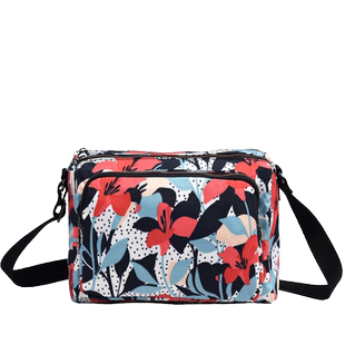 伊度新品帆布斜挎包轻便花布包妈妈休闲防水尼龙夏旅游单肩女包袋
