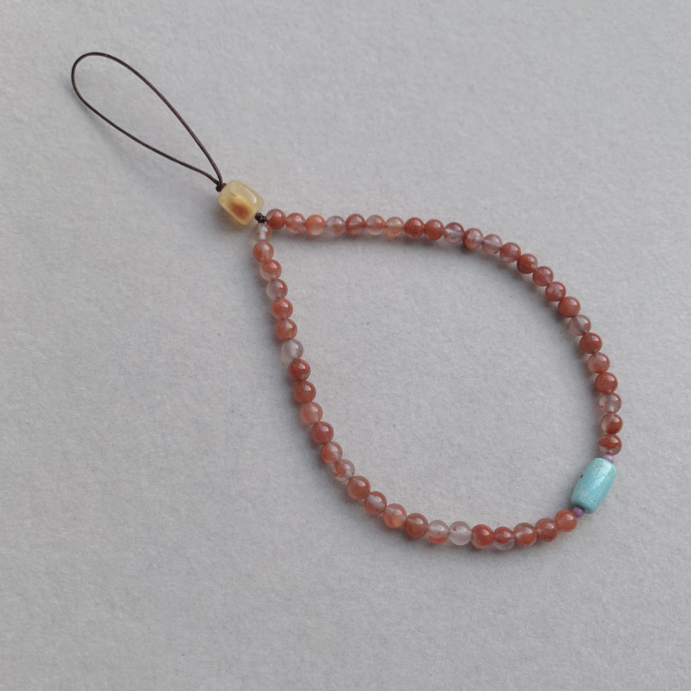 手工编织天然川料南红玛瑙绿松石绿幽灵白水晶貔貅手机链挂绳钥匙