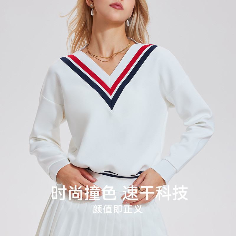 秋冬运动卫衣女款宽松长袖网球服