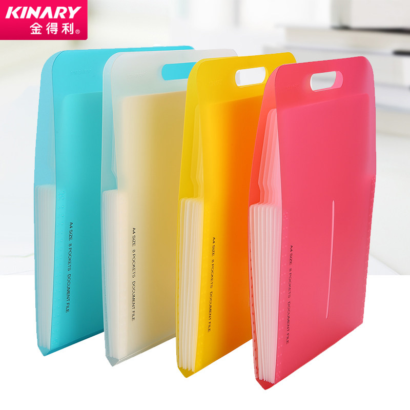 JINDELI 휴대용 오르간 가방 수직 파일 폴더 다층 문서 가방 학생 시험 종이 가방 A4 수평 투명 종이 보관 가방 한국어 버전 투명 책 폴더 작은 신선한 파일 송장 삽입 가방