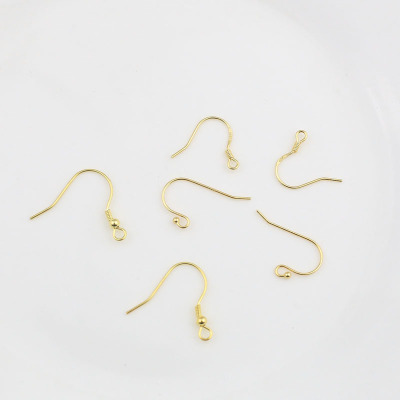 S925纯银耳勾 DIY银饰18K金包金耳环制作配件 饰品手工材料套装包