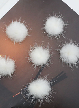 3CM秋冬款水貂毛球兔毛球diy毛绒球发夹发饰手工蝴蝶结材料配件