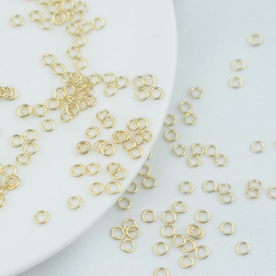 铜镀18k包金开口圈18K链接圈diy手工制作耳环项链手链单圈配件链