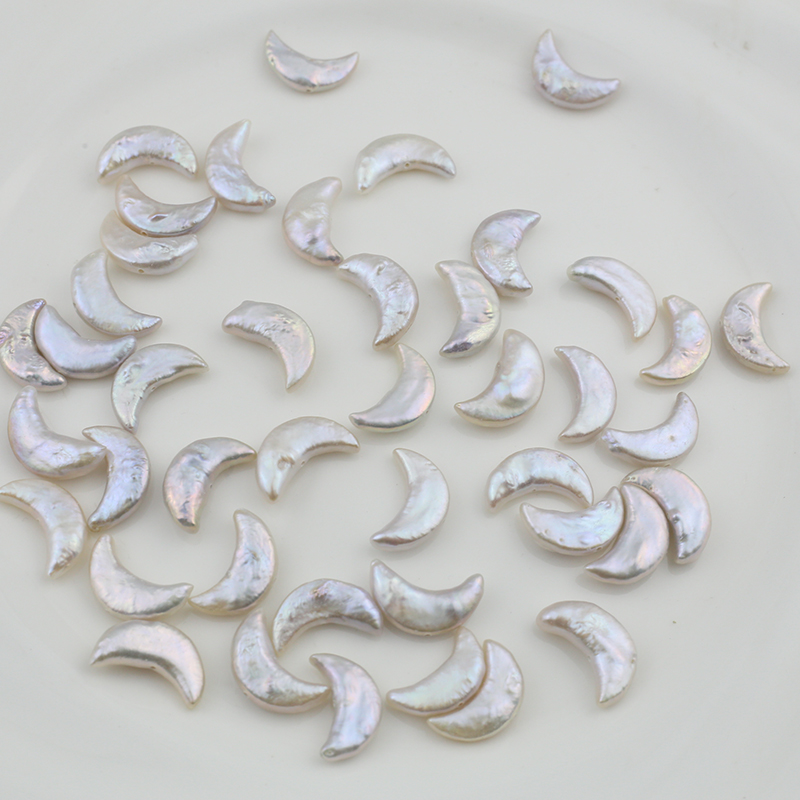 天然巴洛克异形月亮 淡水珍珠 裸珠DIY饰品项链吊坠材料