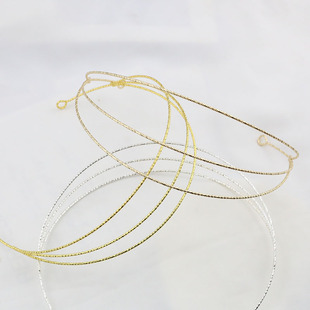 电泳保色铁质三线双线发箍批花线发冠底座DIY古风汉服头饰配件