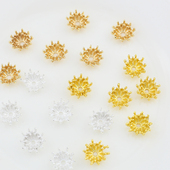 10个装 14mm双层合金花心diy古风发簪步摇玉簪流苏材料饰品配件