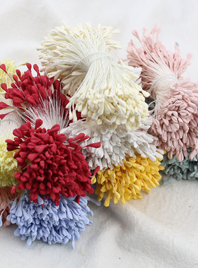 一捆约350根火柴扁头麦芽亚光花心花蕊DIY发饰花朵材料古风发簪