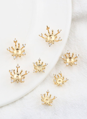 铸铜锆石花蕊花心花托 古风diy手工制作发簪发冠花朵花丝材料配件