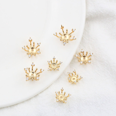 锆石古风手工制作发簪花心