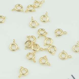 18k包金保色弹簧扣项链手链收尾龙虾连接扣圆形diy龙虾扣配饰配件