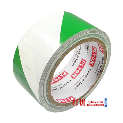 PVC警示胶带 宽4.8cm斑马胶带 贴地标识胶带48mm 白绿