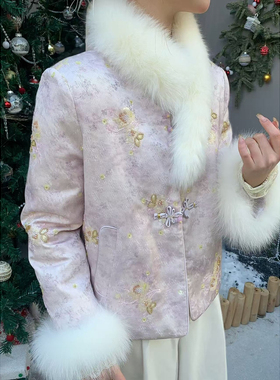 C意法1718狐狸毛90白鸭绒羽绒服M-XL