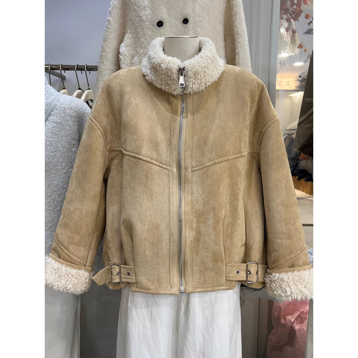 加绒加厚皮毛一体立领棉服女秋冬季新款韩版小个子减龄百搭短外套,女装/女士精品,短外套,淘宝优惠券,粉丝福利购,淘宝优惠卷