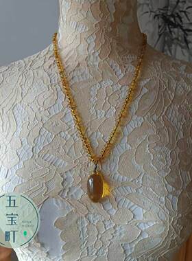 五宝町琥珀福贝吊坠手串项链毛衣链