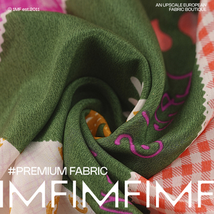 真丝双绉面料定位印花服装布料 幅宽110CM