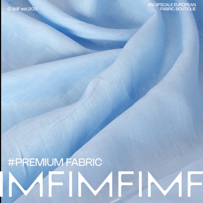 亚麻淡蓝色连衣裙衬衫布料面料