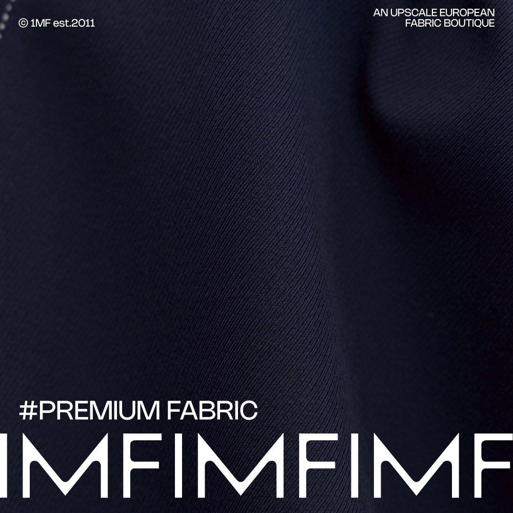 ZEG羊毛深藏青斜纹嘎巴甸牛仔感面料宽150CM 意大利进口