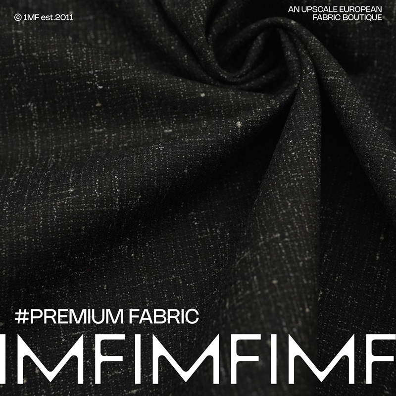 AGN 羊毛交织杂花黑色裤子套装面料 宽158CM 315G/M 意大利进口