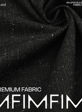 AGN 羊毛交织杂花黑色裤子套装面料 宽158CM 315G/M 意大利进口